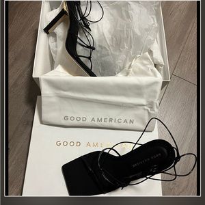 Good American (Size 7) Strappy Neoprene Heels MRSP$195+